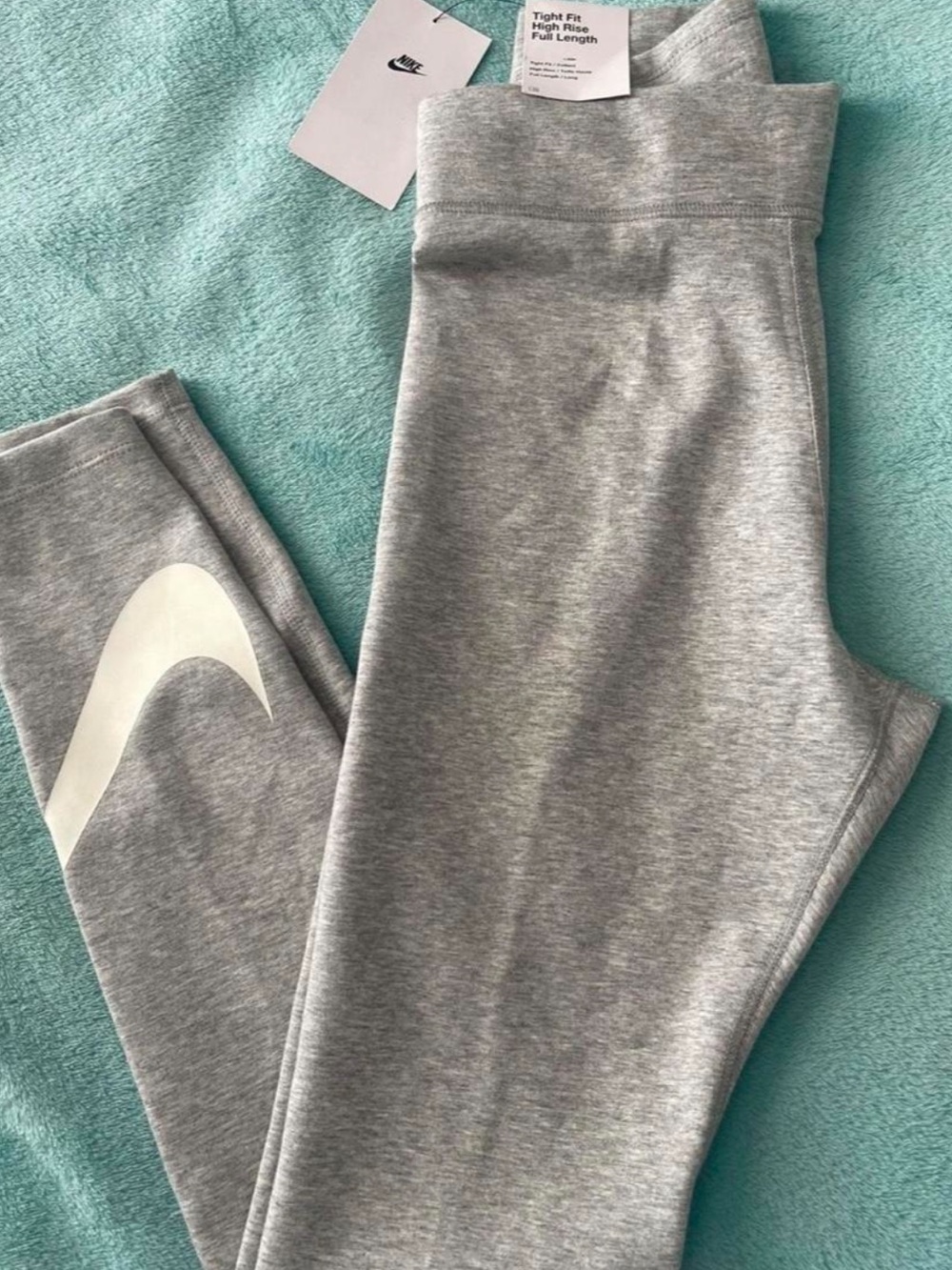Nike Kids Gray Leggings with White Swoosh